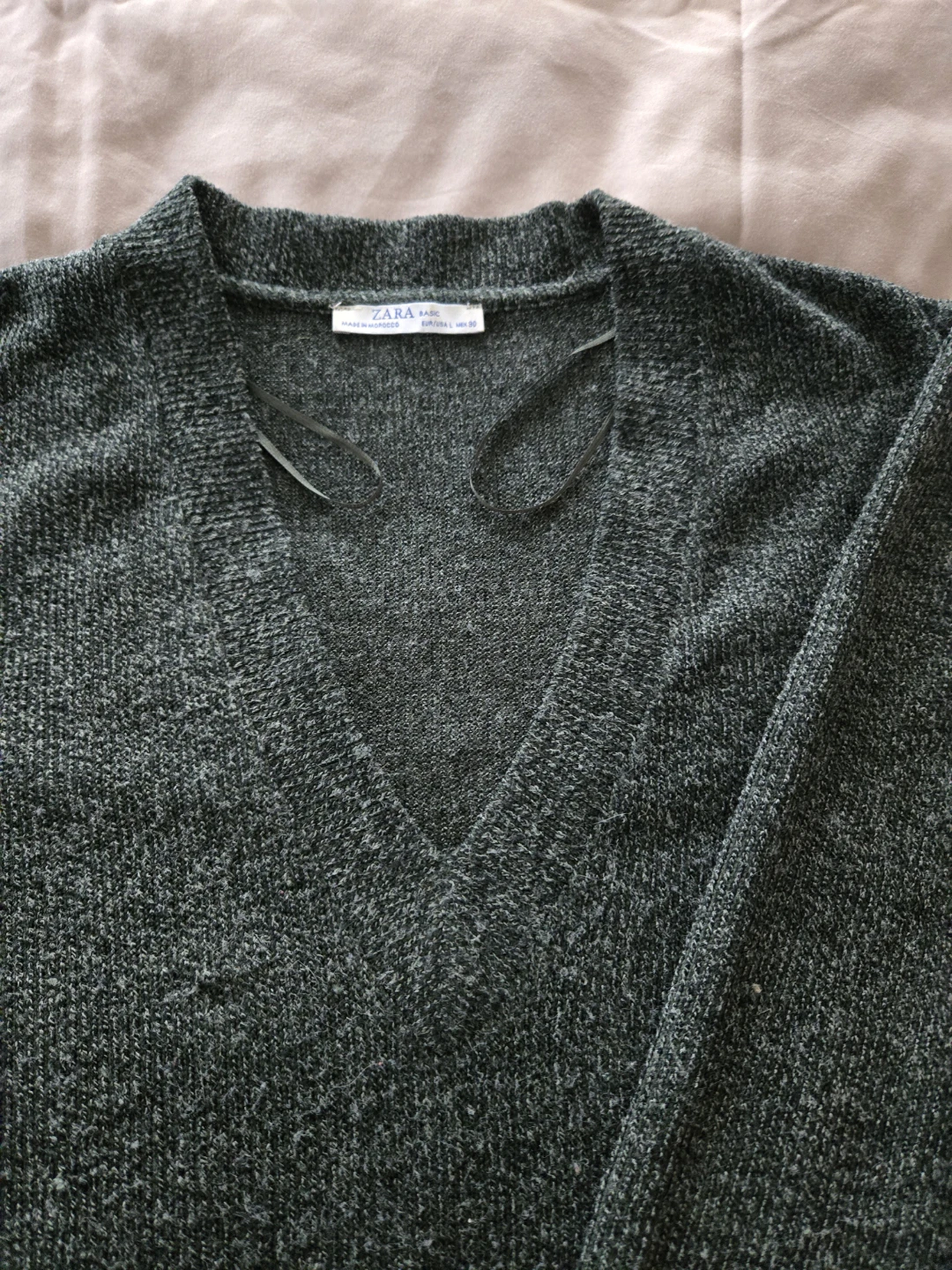 Zara Basic V-Neck Sweater - Green - photo 2