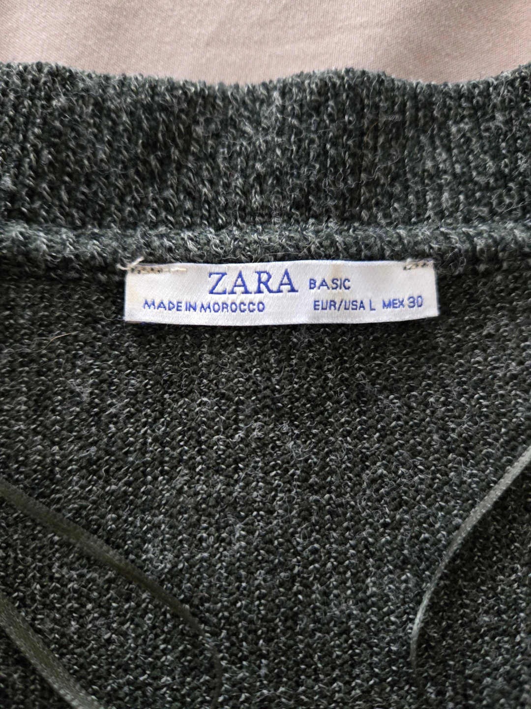 Zara Basic V-Neck Sweater - Green - photo 3