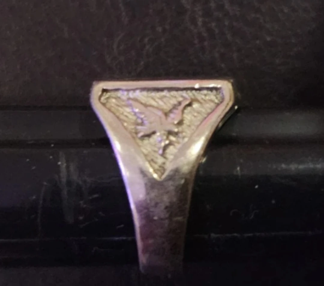 Silver Eagle Inlay Ring with Turquoise Accents - photo 2