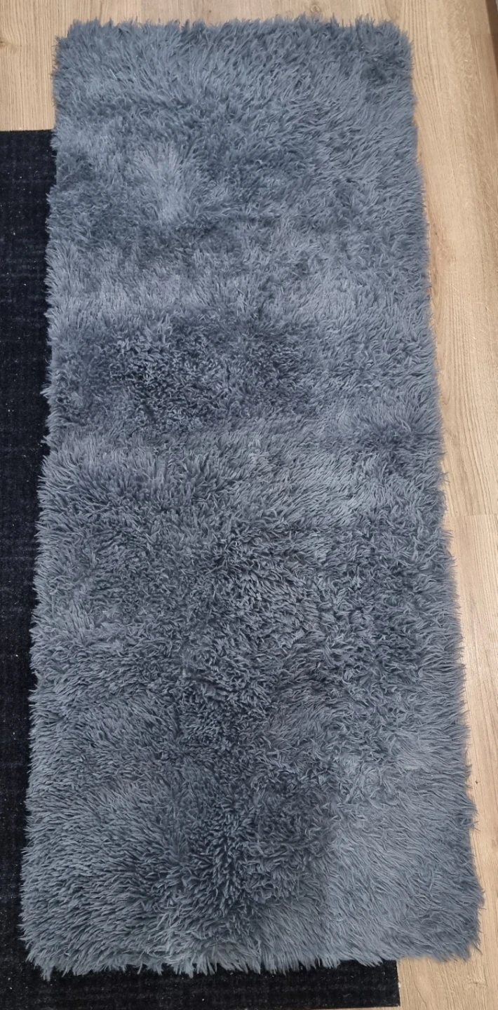 Grey Fluffy Rug