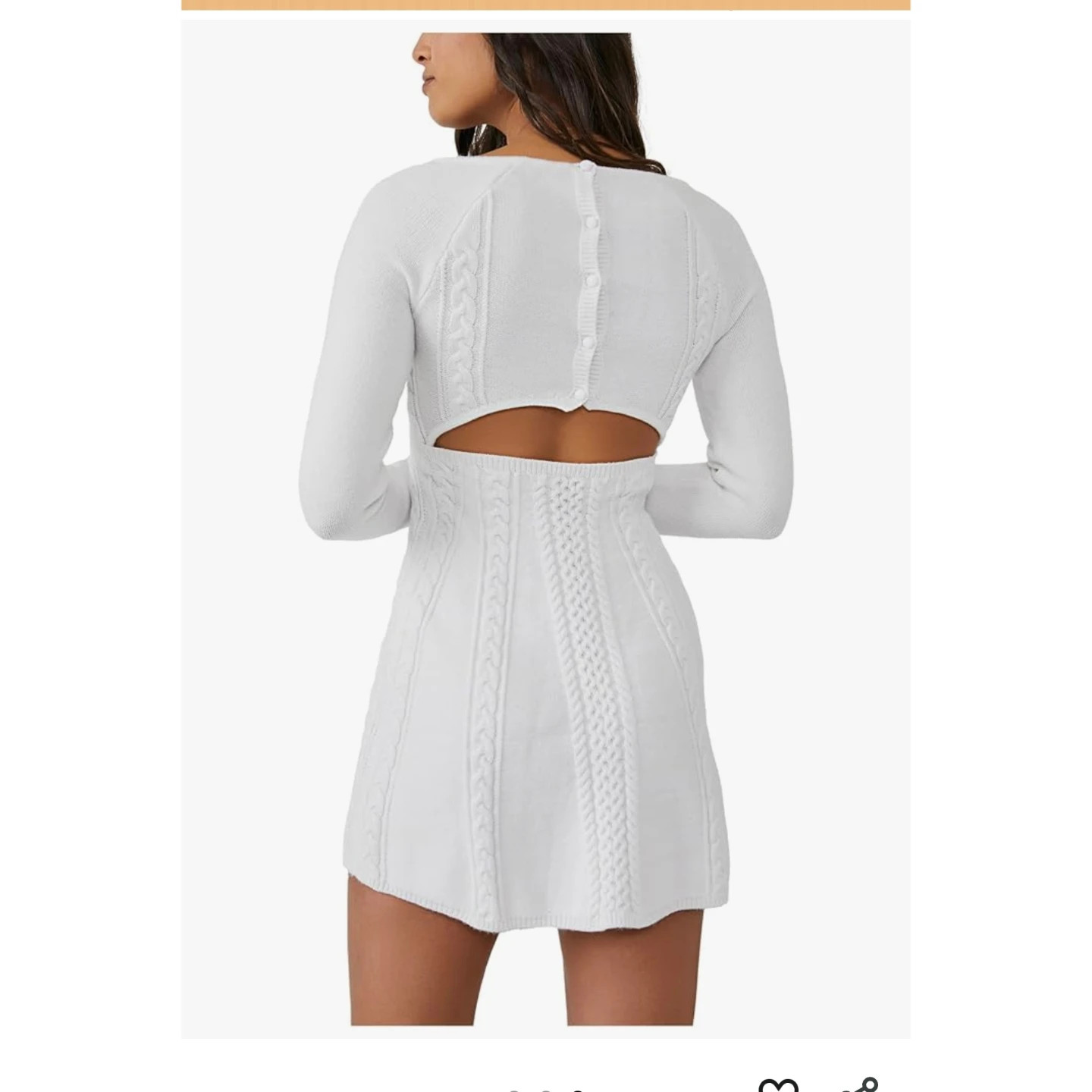 Free people White Cable Knit Sweater Dress - photo 4