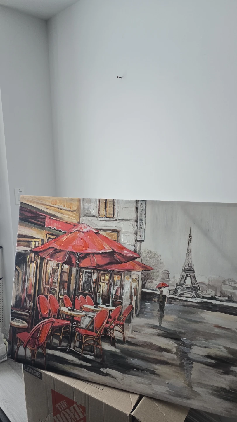 Large Paris Cafe Scene Canvas Wall Art - photo 2
