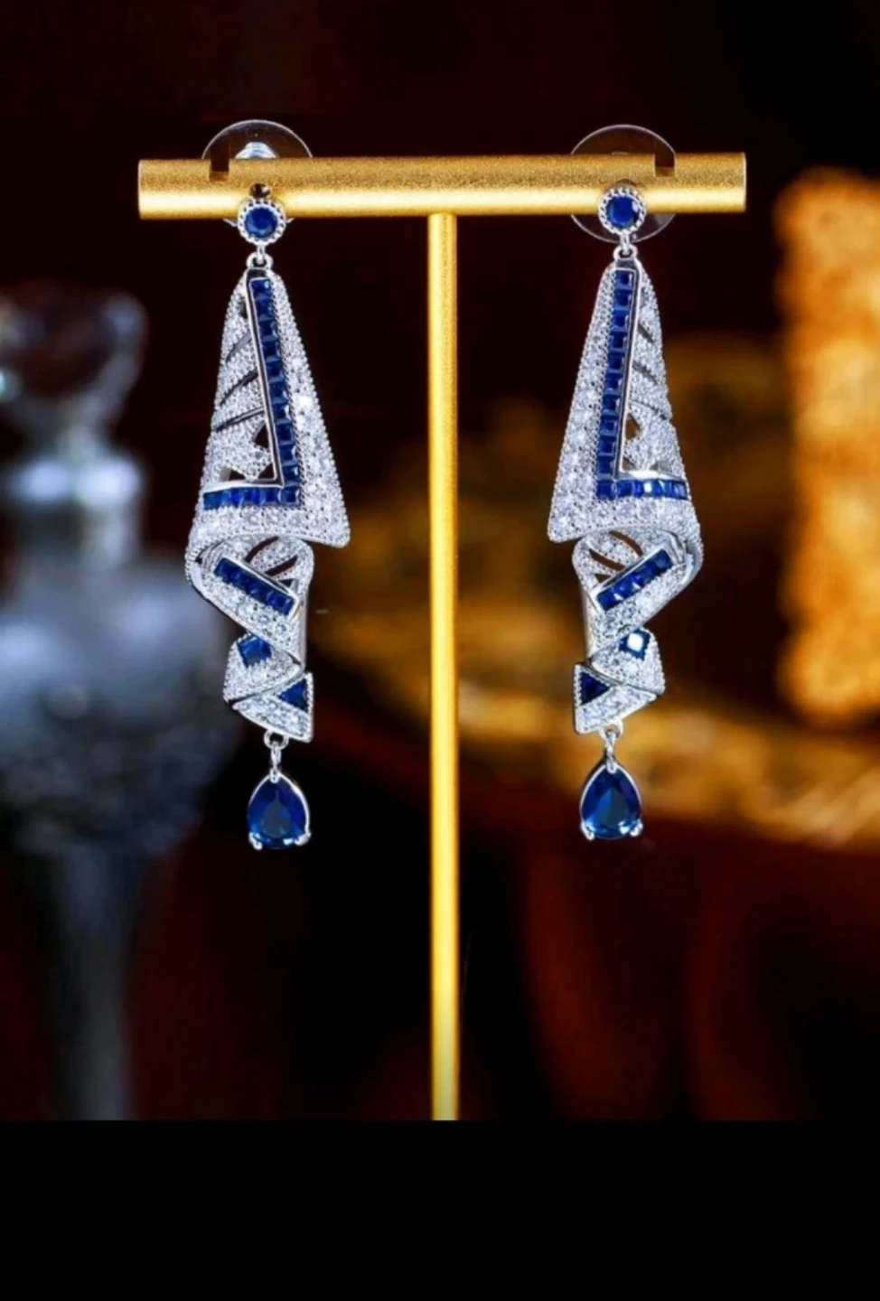 French High Quality Cubic Zirconia Dangle Earrings - photo 2