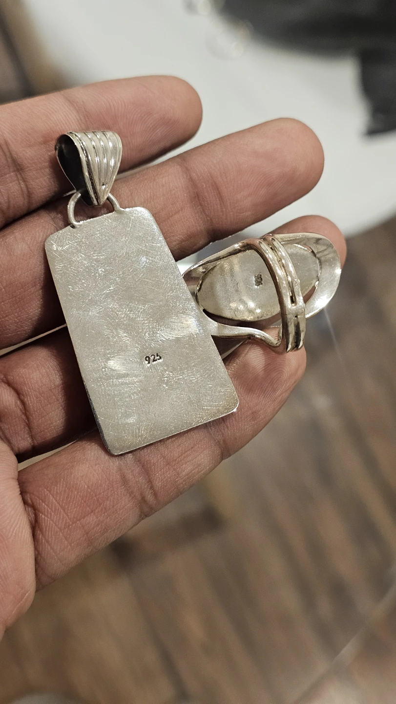 Sterling Silver Pendant & Ring Set - photo 2