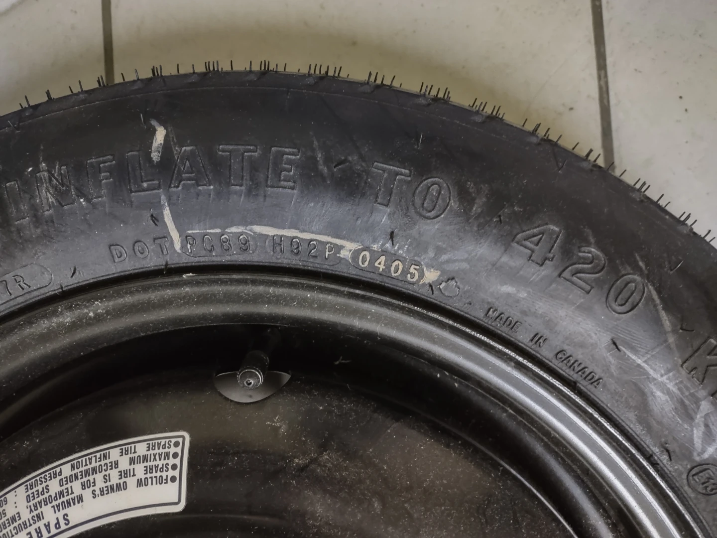 Goodyear Spare Tire T135/90D15 for Honda accord 2008-2012 - photo 2