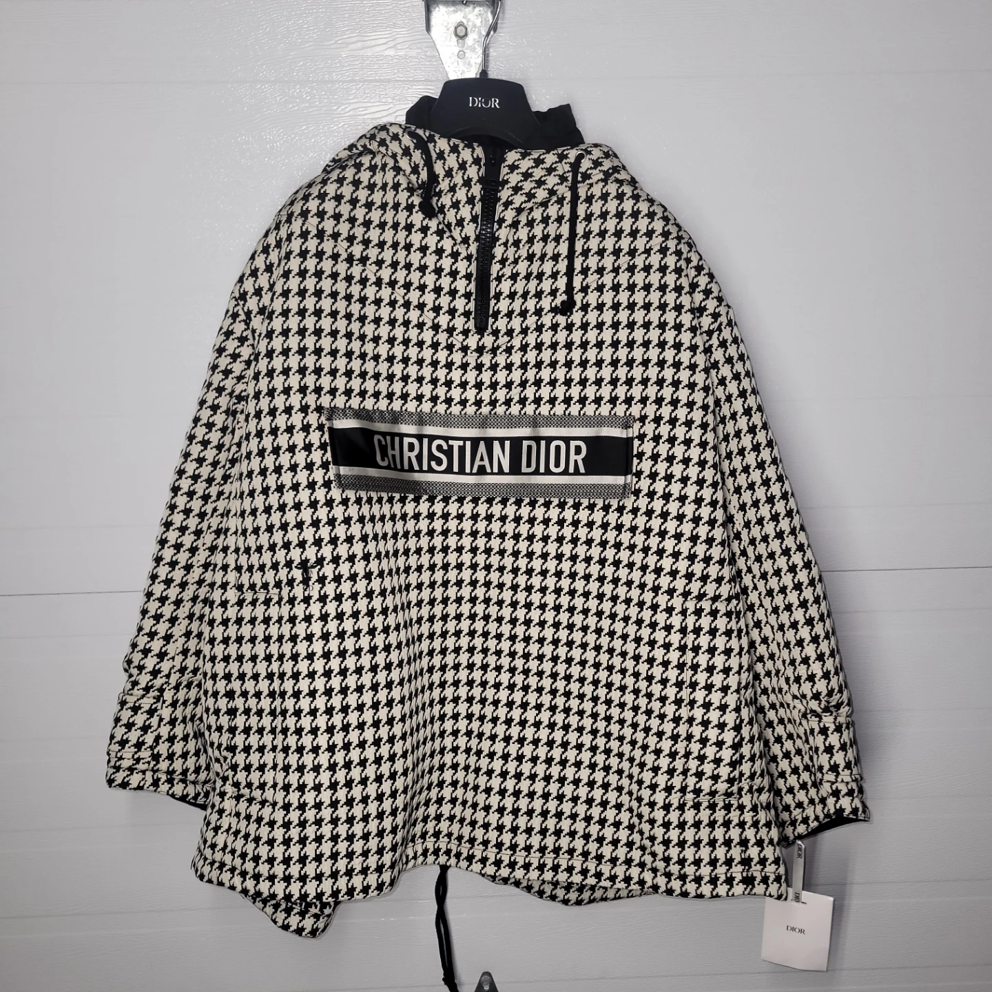 Christian Dior Houndstooth Hooded Anorak Jacket