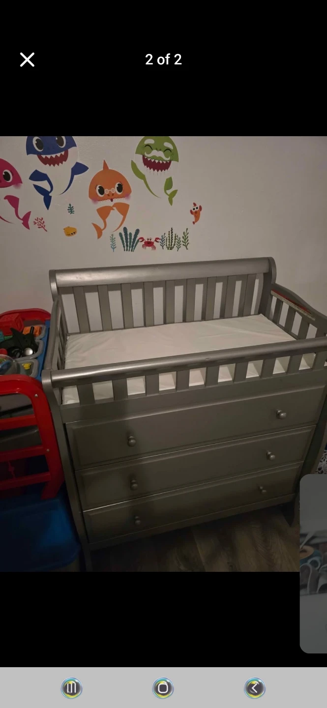 Baby changing table with dresser
