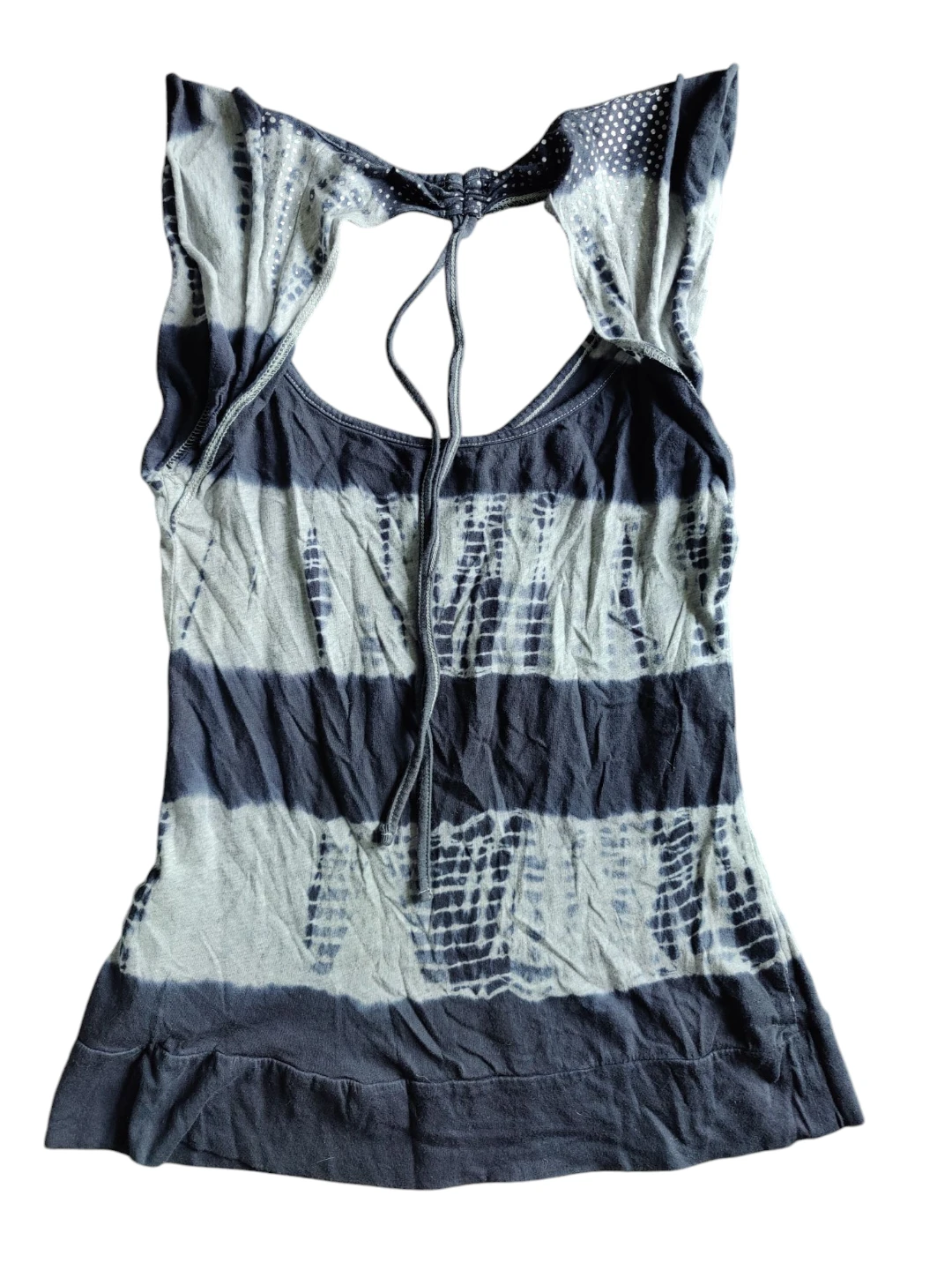 Women's DKNY Blue & Gray Striped Tie Dye Tank Top Shirt Size XS - photo 5