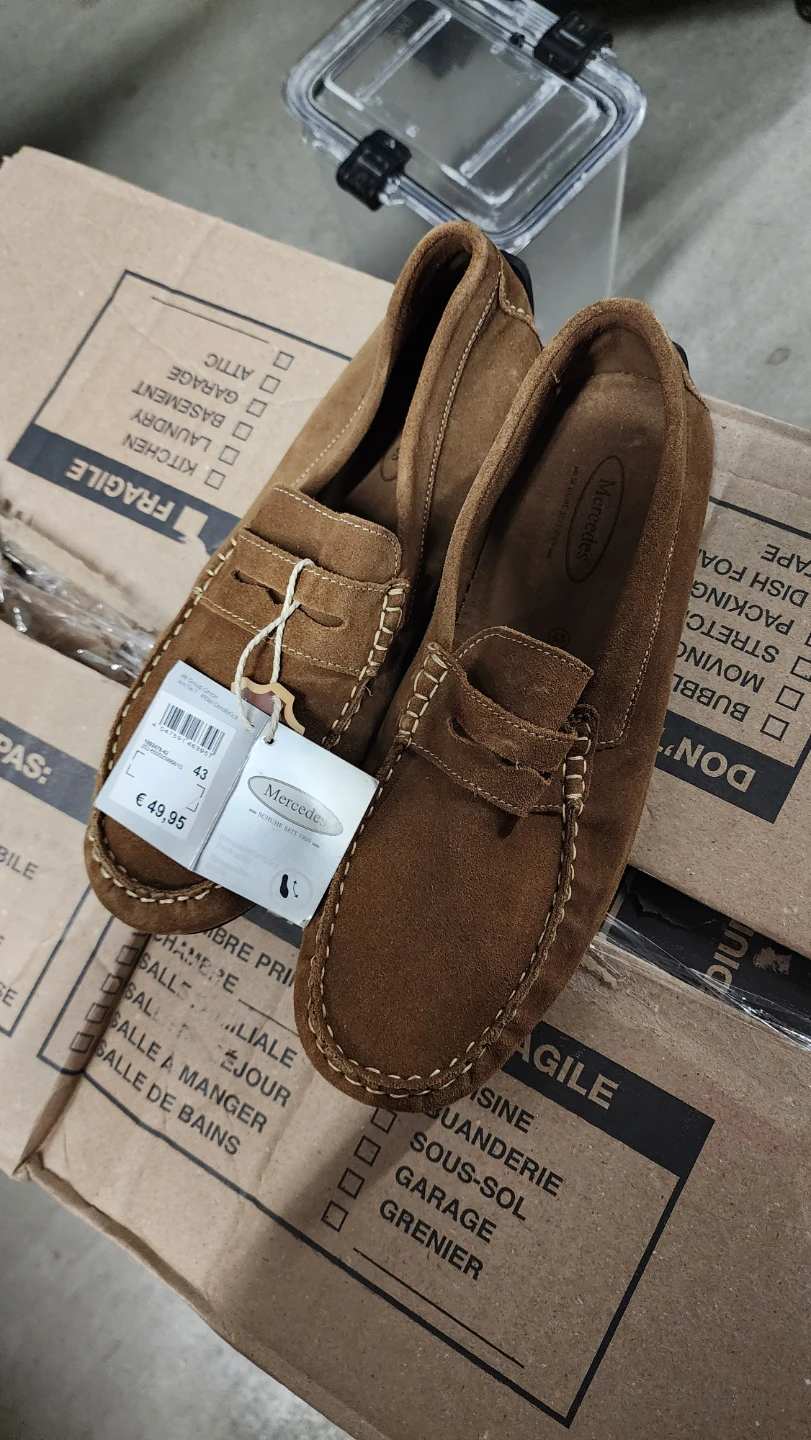 Mercedes Brown Suede Loafers - Size 43 (US 9.5)