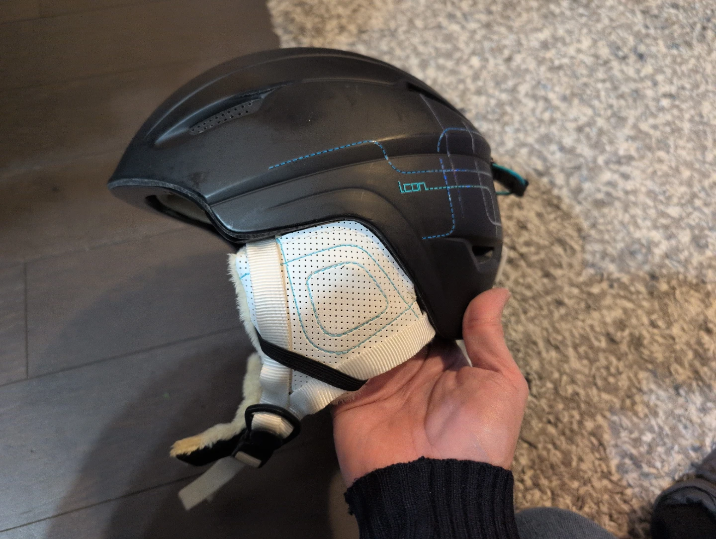 ICON Matte Black Ski/Snowboard Helmet - Size L 🥕 - photo 4