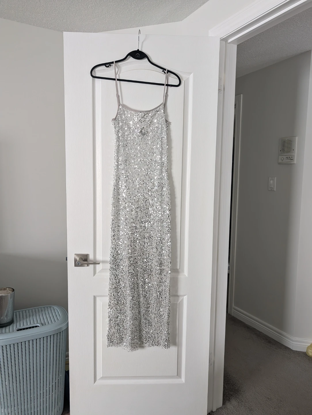 Silver Sequin Maxi Dress