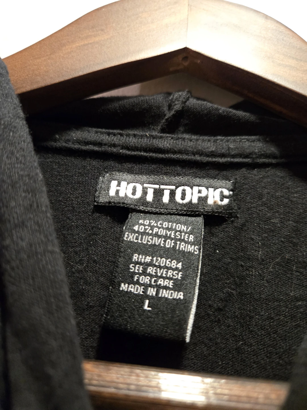 Hot Topic Black Striped Sleeve Layered Hoodie - Size L - photo 3
