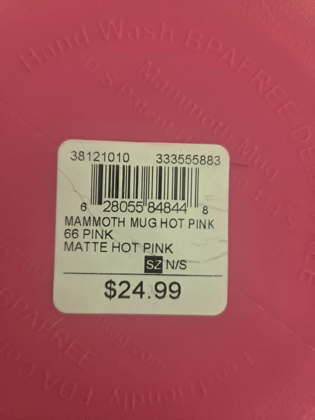 Mammoth Mug Matte Hot Pink Water Bottle - photo 2