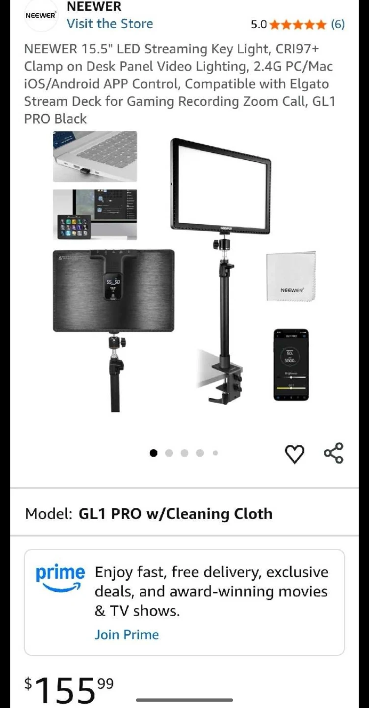 Neewer 15.5" LED Streaming Light GL1 PRO
