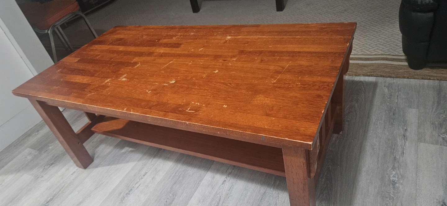 Wooden Coffee Table with Shelf
