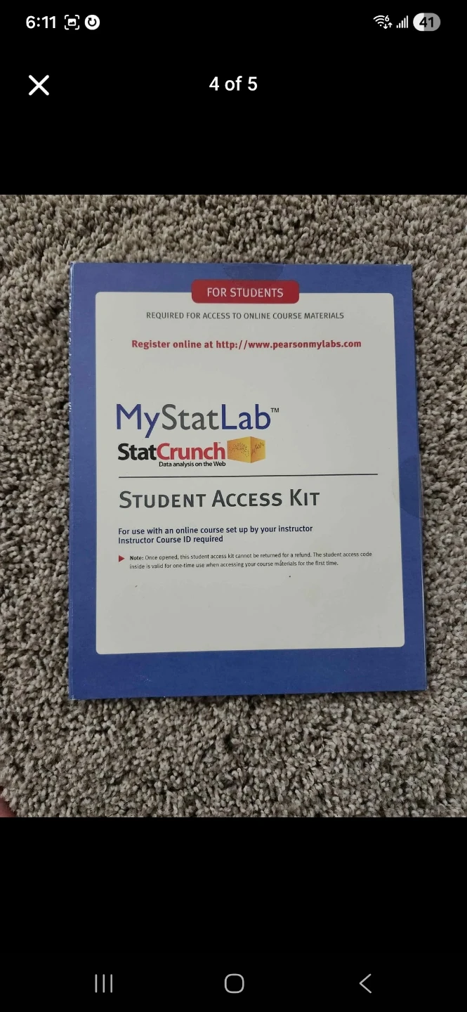 MyStatLab StatCrunch Student Access Kit