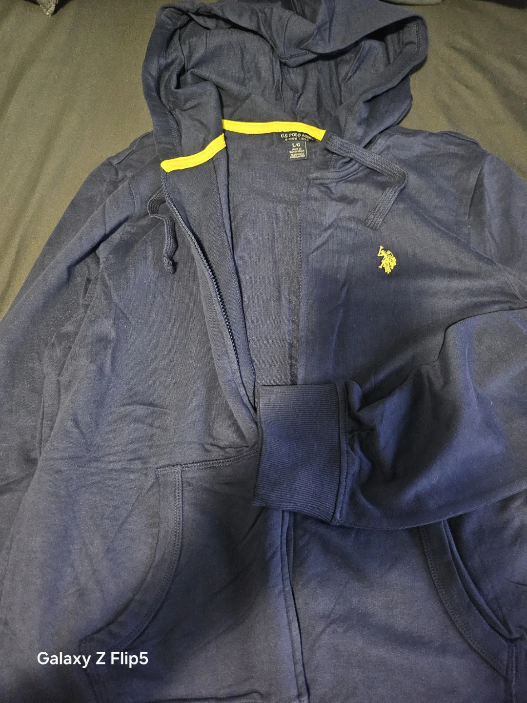 U.S. Polo Assn. Navy Blue Zip-Up Hoodie - Large