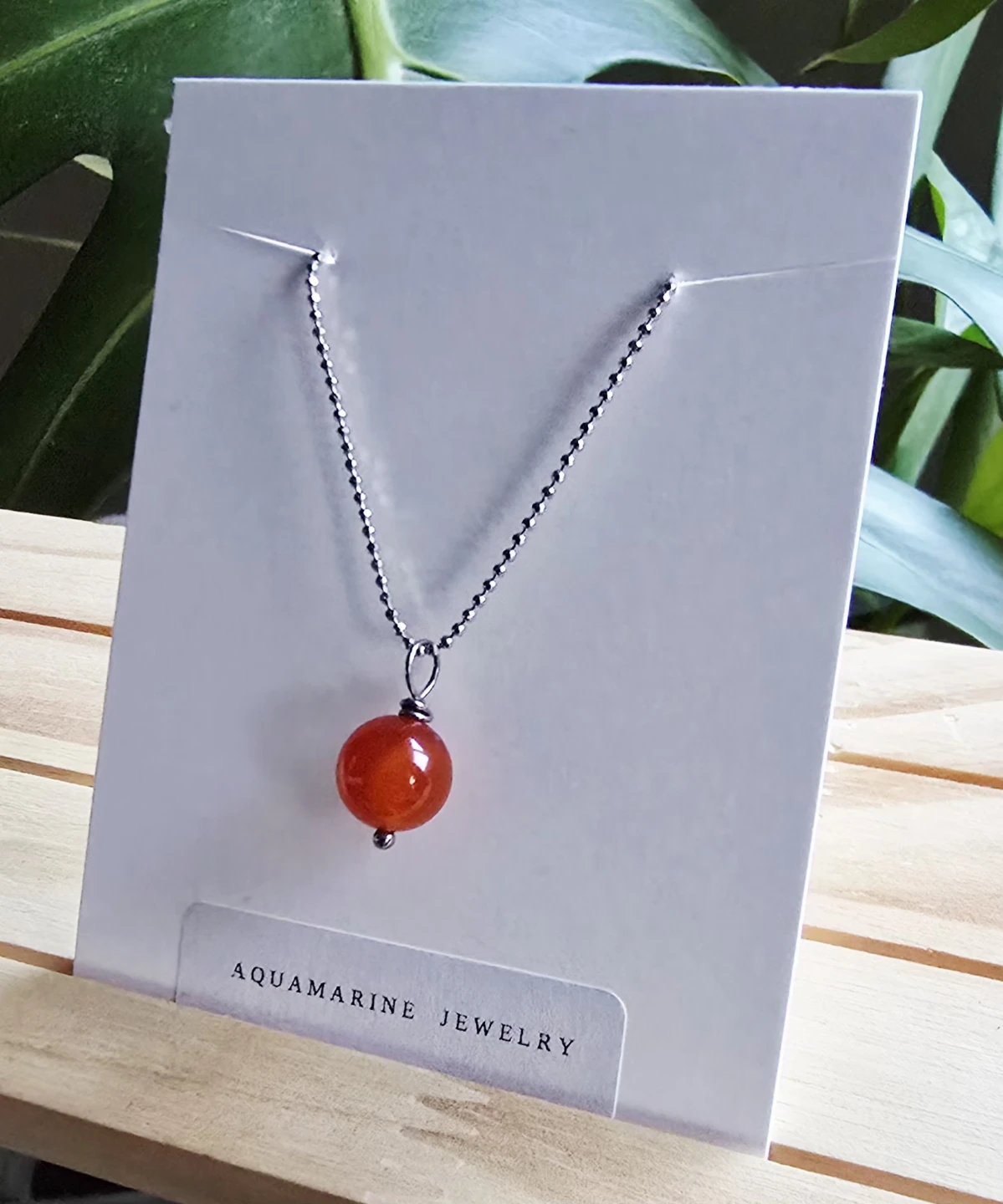 New Red Agate natural gemstone pendant with chain. - photo 3