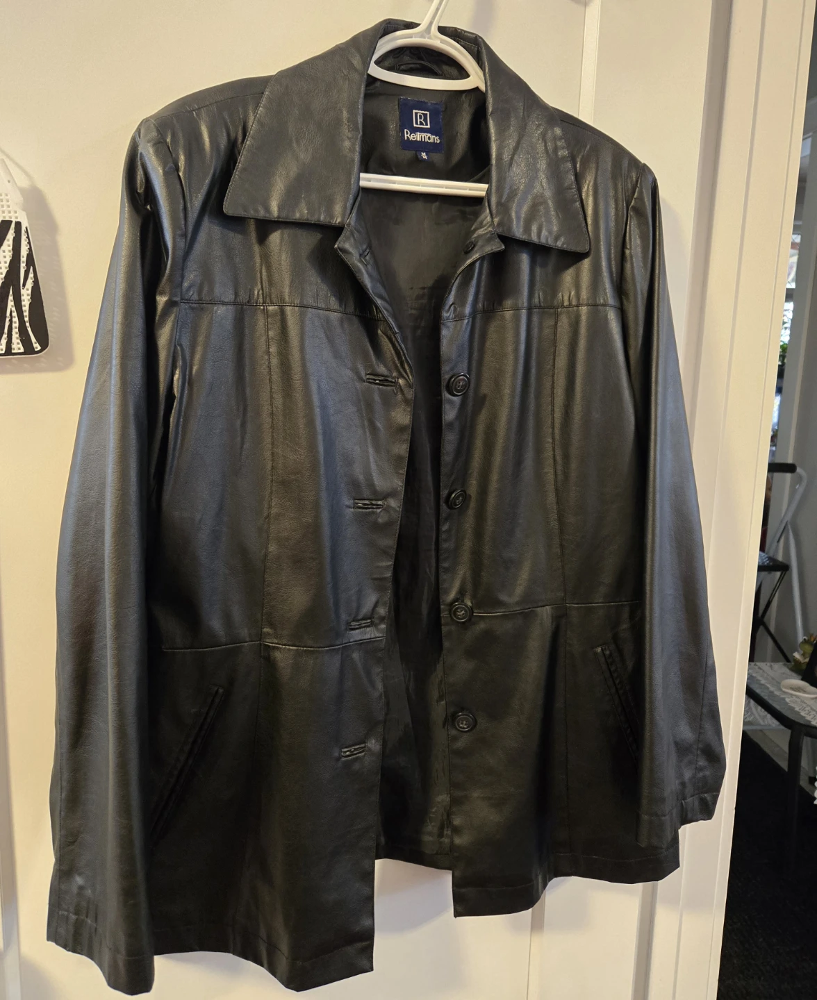 Reitmans Black Leather Jacket - Size M