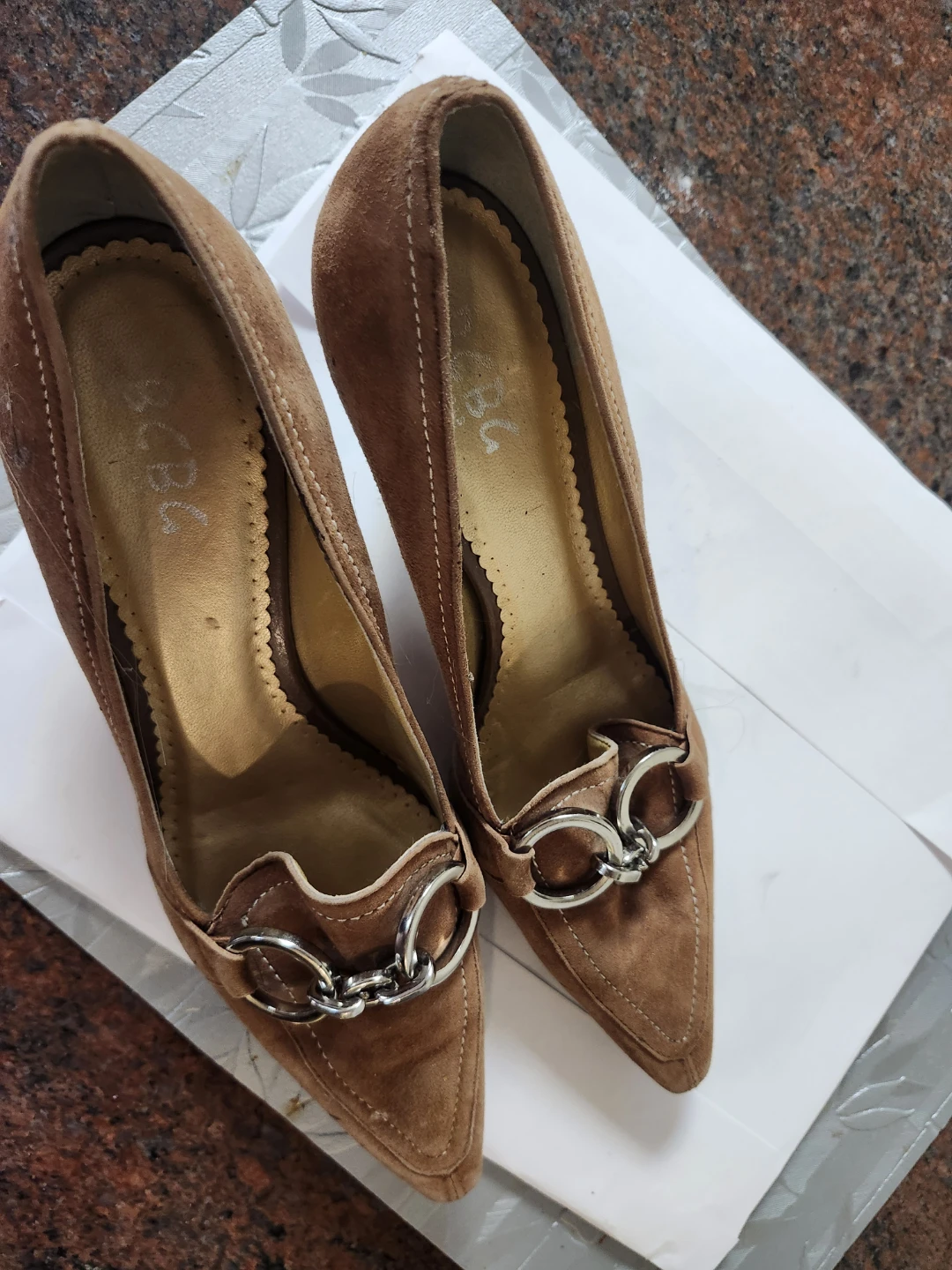 BCBG Brown Suede Heels - photo 2