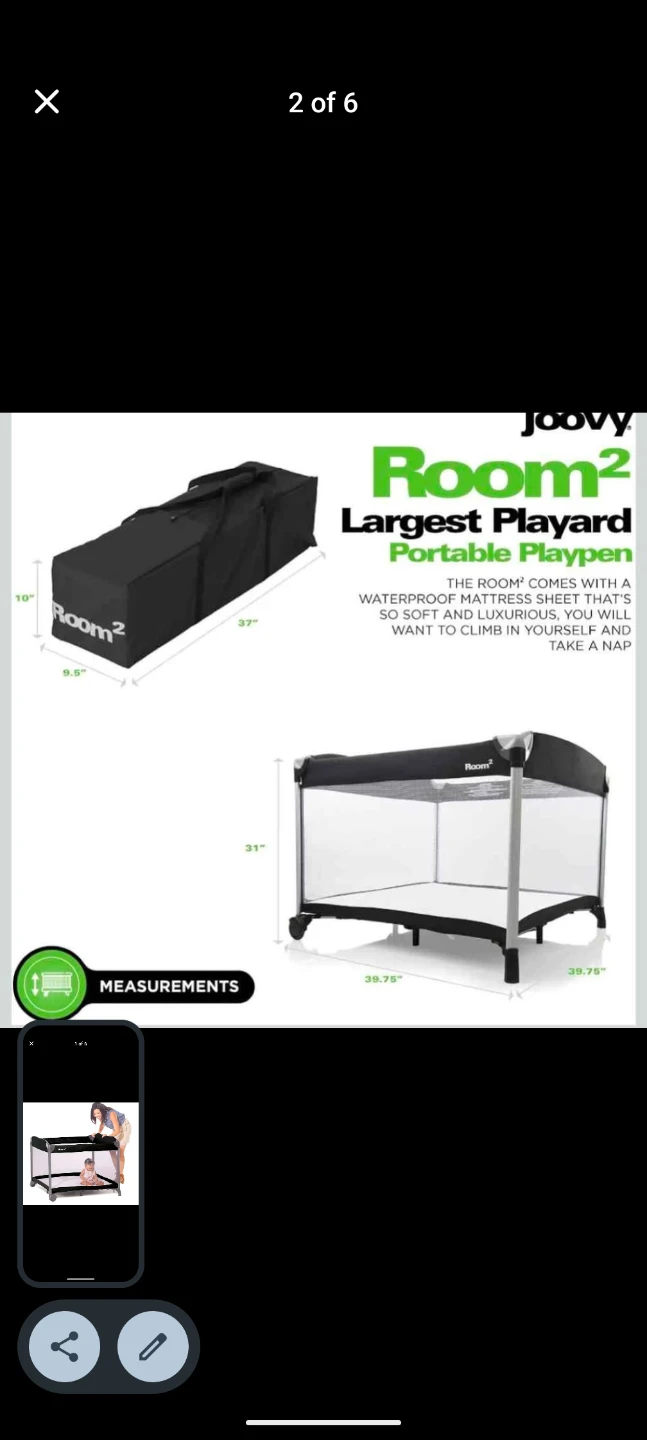 Joovy Room2 Largest Playard Portable Playpen - photo 2
