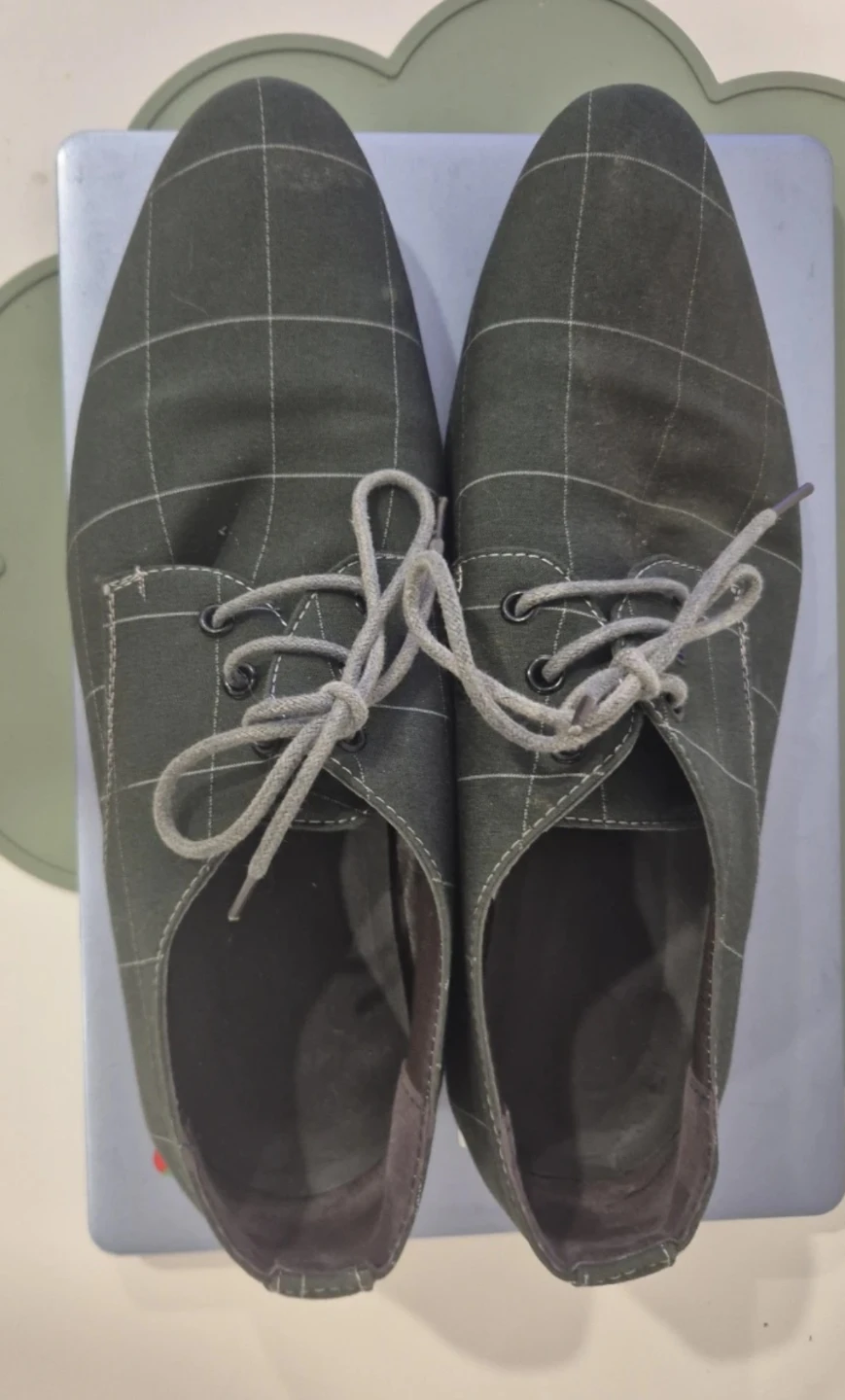 Men's Dark Green Plaid Dress Shoes - photo 4