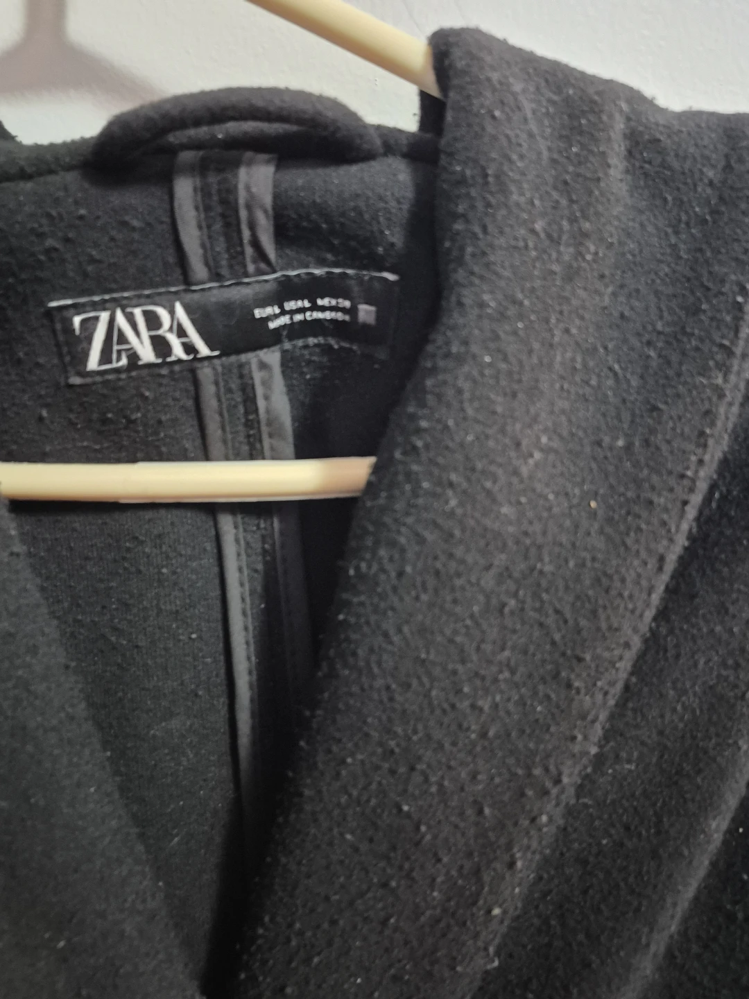 ZARA Black Hooded Coat with Belt - photo 3