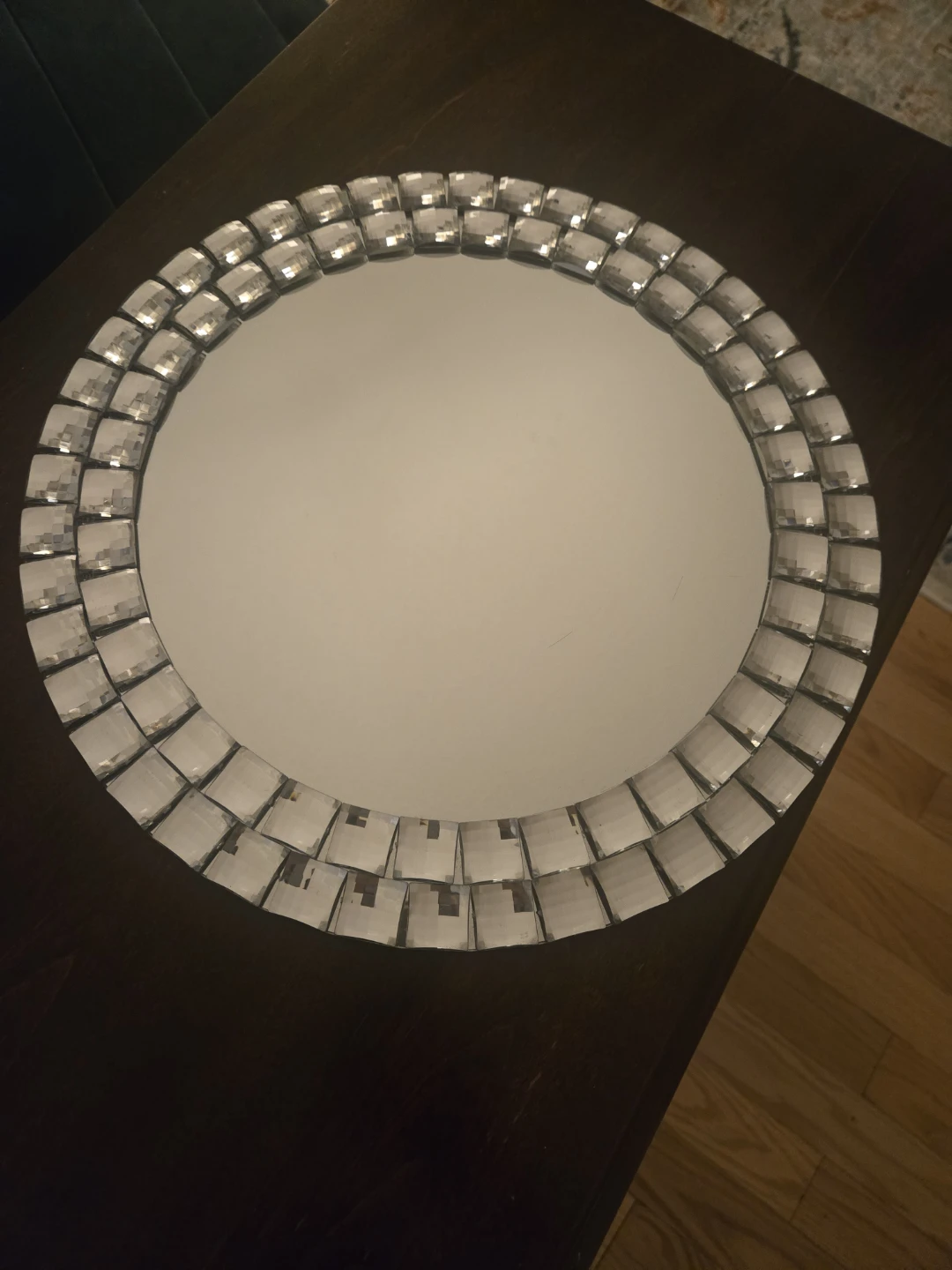 Round Beveled Wall Mirror
