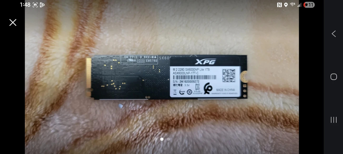 XPG SX6000NP Lite 1TB NVMe M.2 SSD and 256gb nvme - photo 2