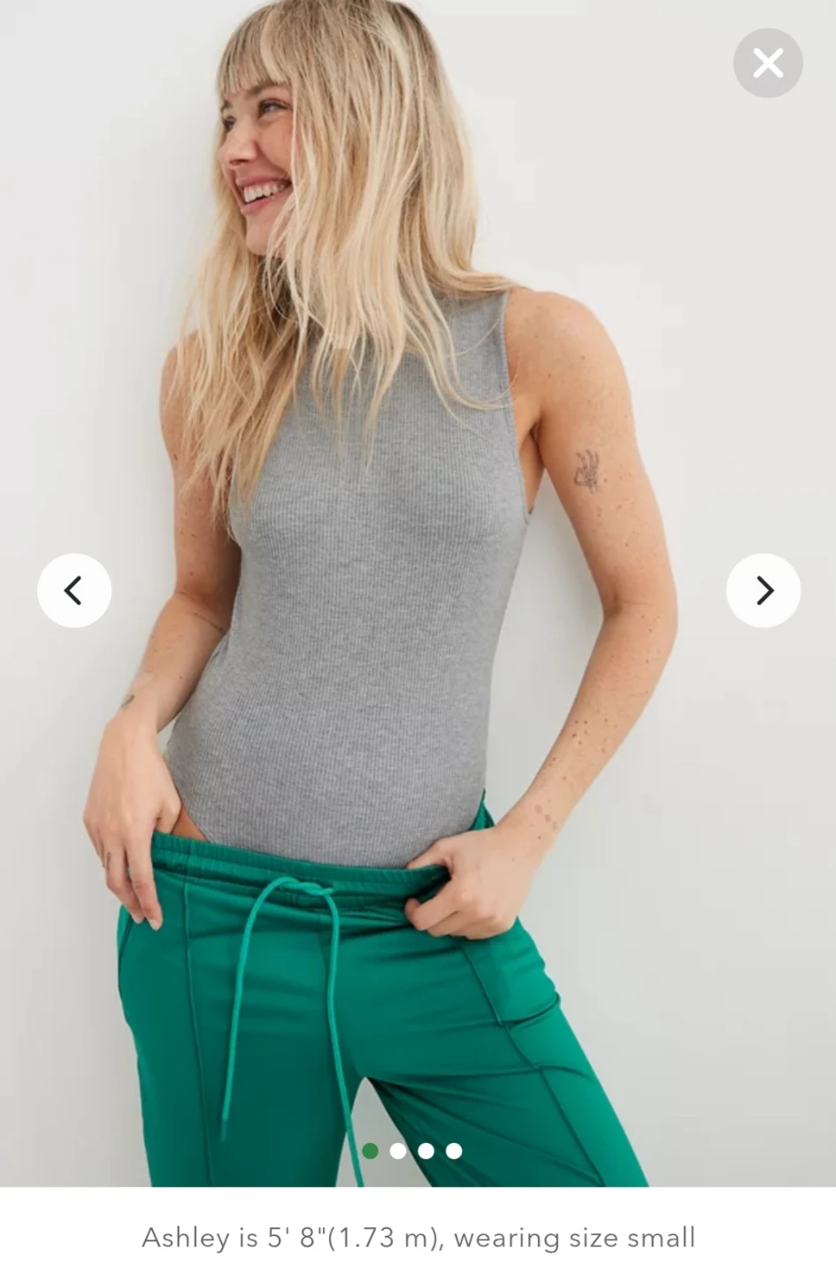 Aerie Ribbed Mock Neck Bodysuit - Size Med