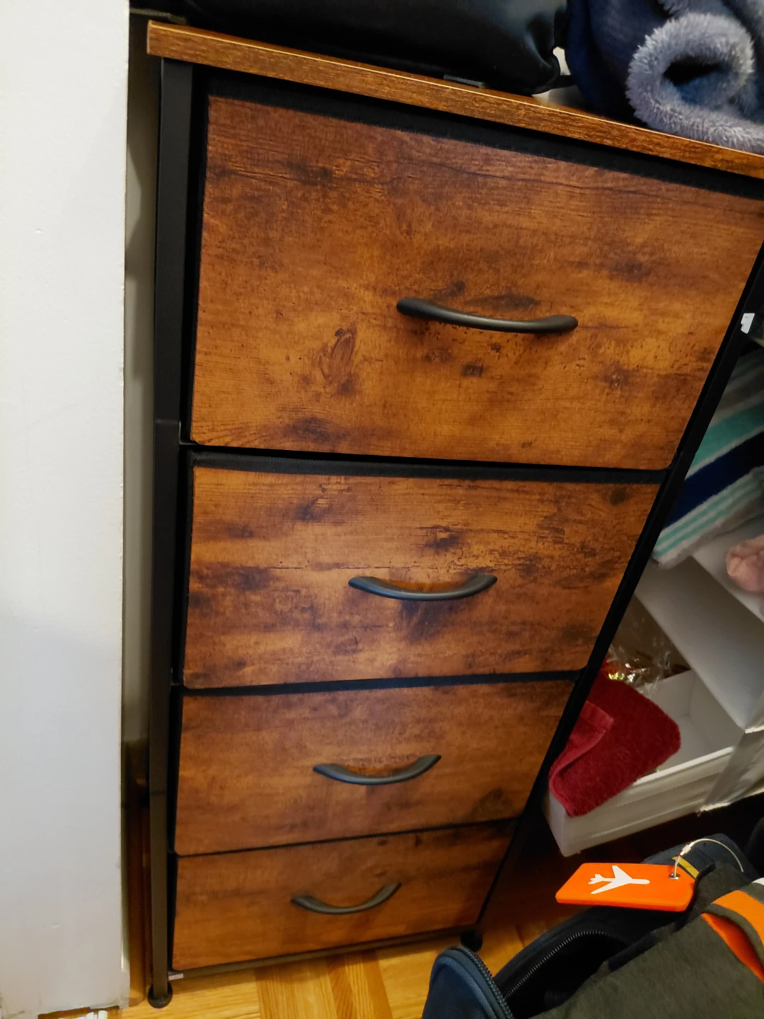 Wood Finish 4-Drawer Storage Dresser