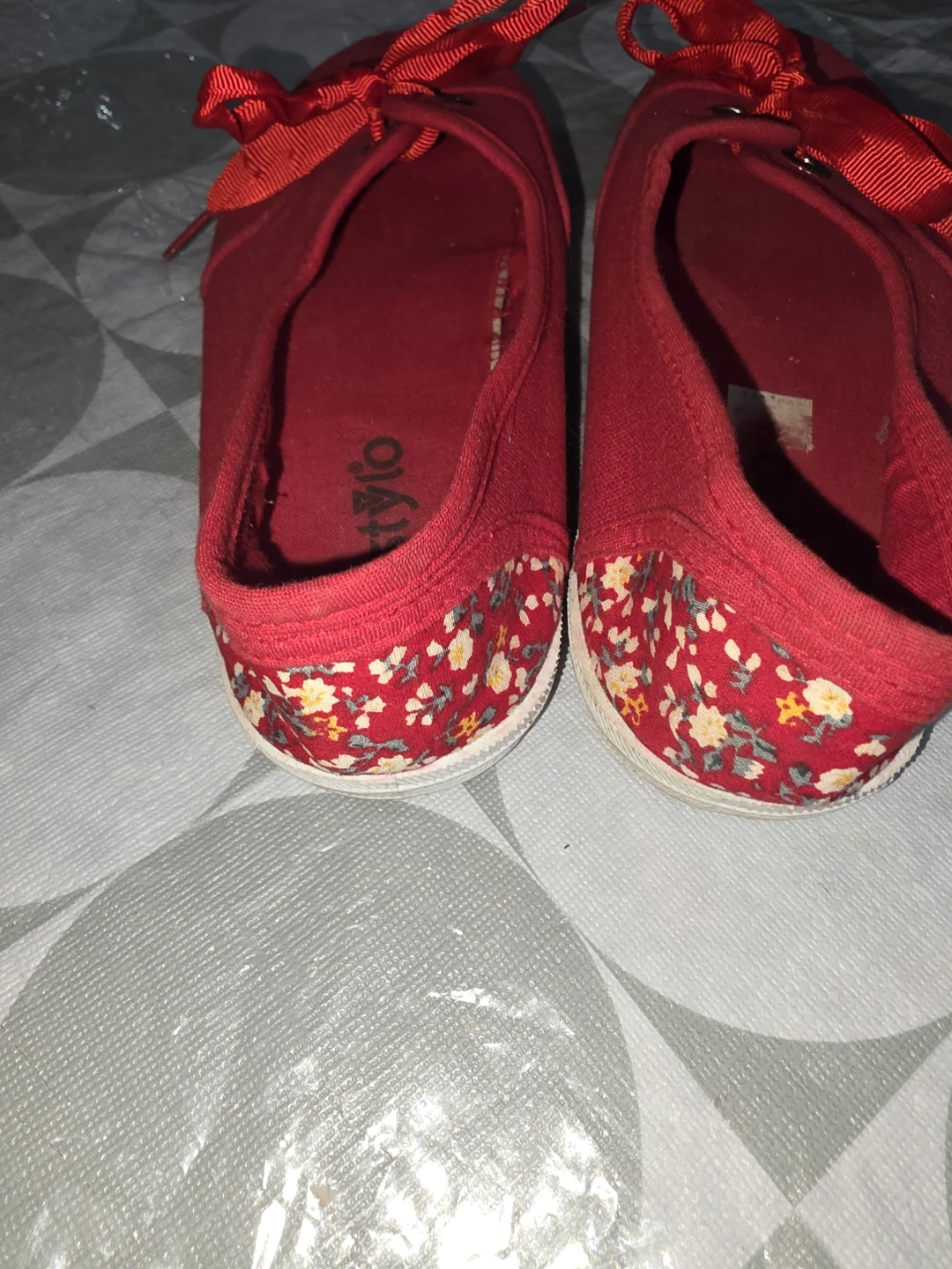 Stylo Red Floral Accent Canvas Shoes - Size 37 - photo 2