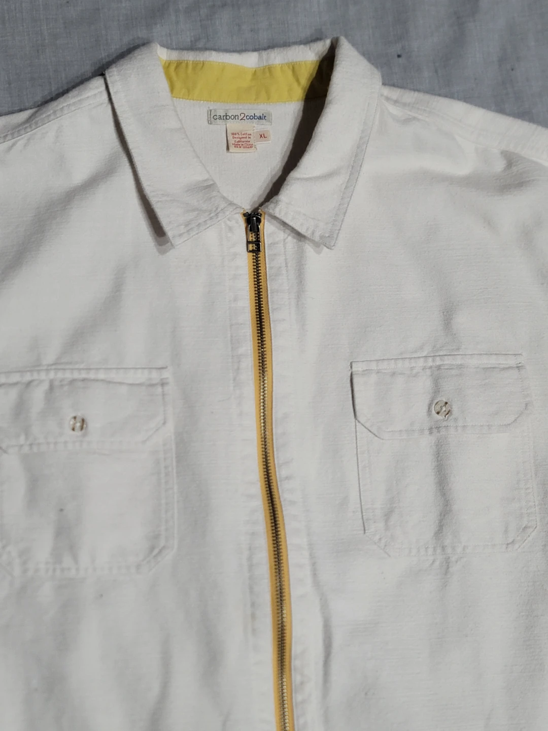 Carbon2Cobalt White Cotton Zip-Up Shirt - XL Utility - photo 2