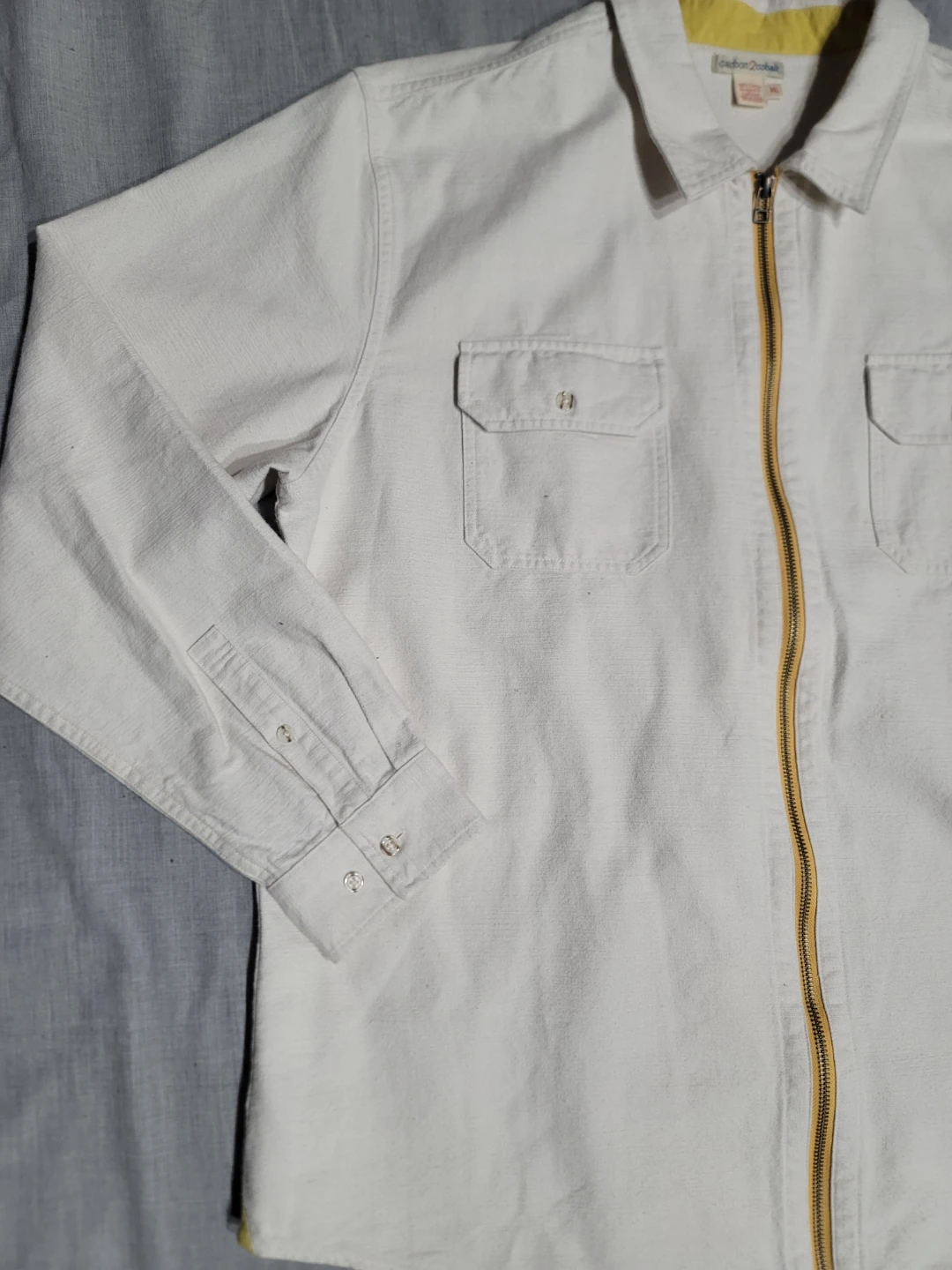 Carbon2Cobalt White Cotton Zip-Up Shirt - XL Utility - photo 4