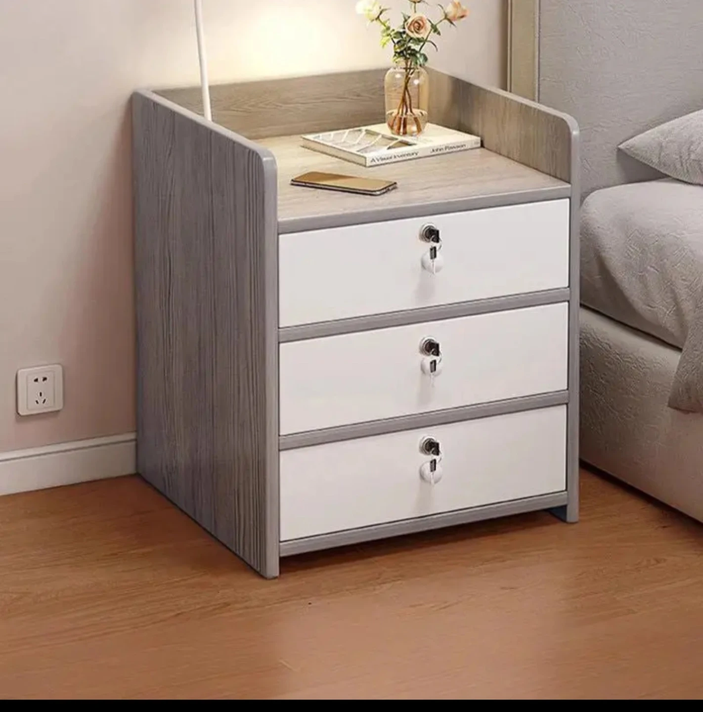 ✨ Modern Nightstand with 3 Drawers ✨
