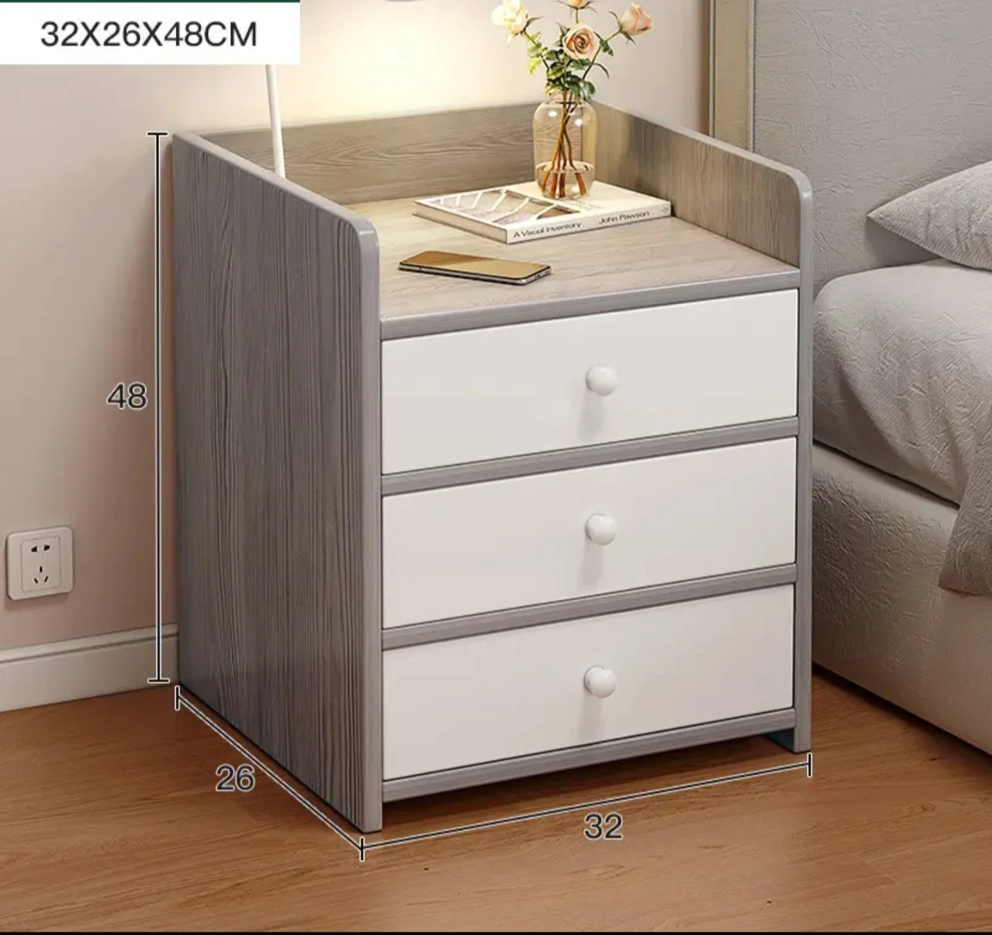 ✨ Modern Nightstand with 3 Drawers ✨ - photo 4