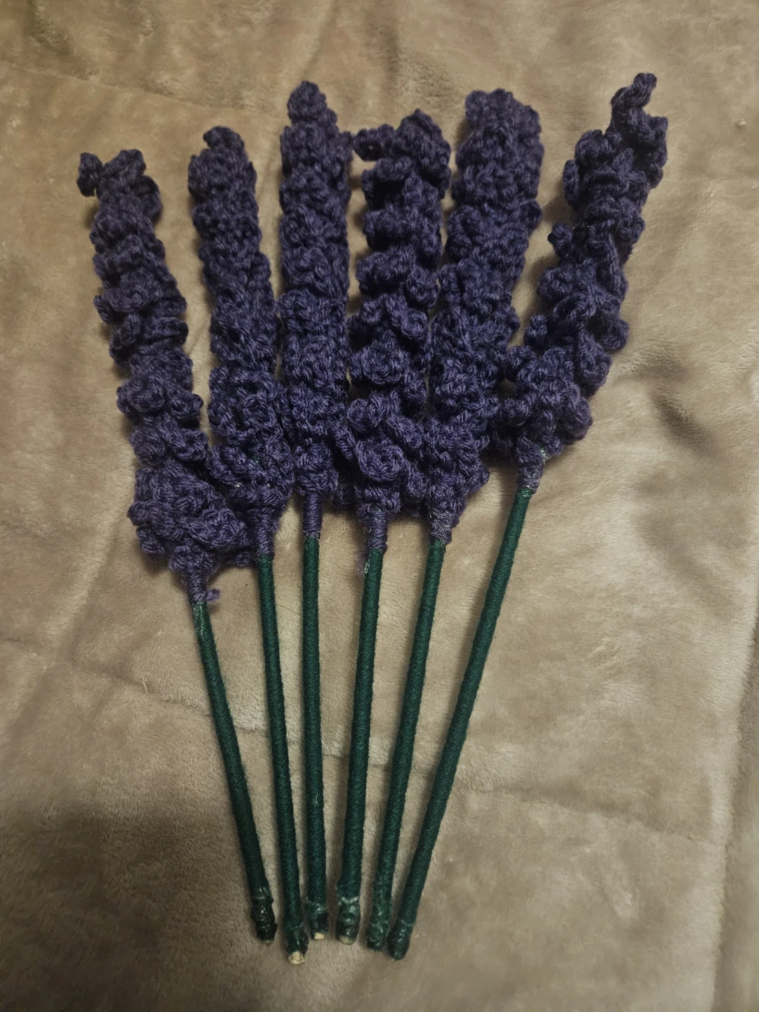 Handmade Crocheted Lavender Stems (Set of 6)