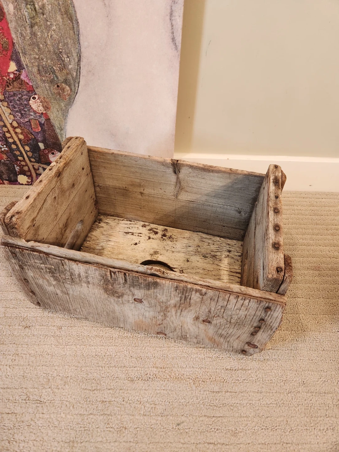 1950'S Wooden Crate Rustic Farmhouse or cottage core Style - photo 3