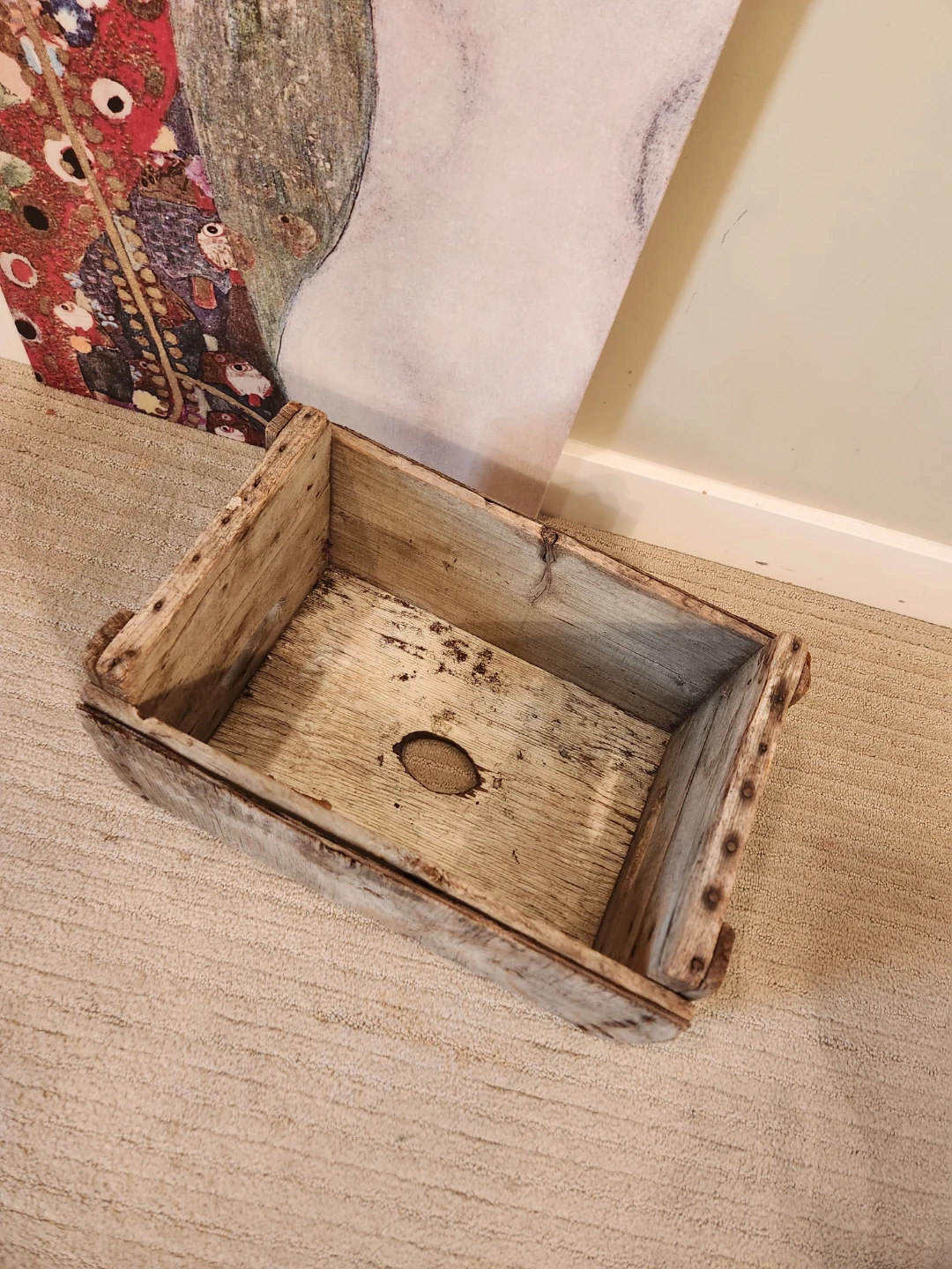 1950'S Wooden Crate Rustic Farmhouse or cottage core Style - photo 5