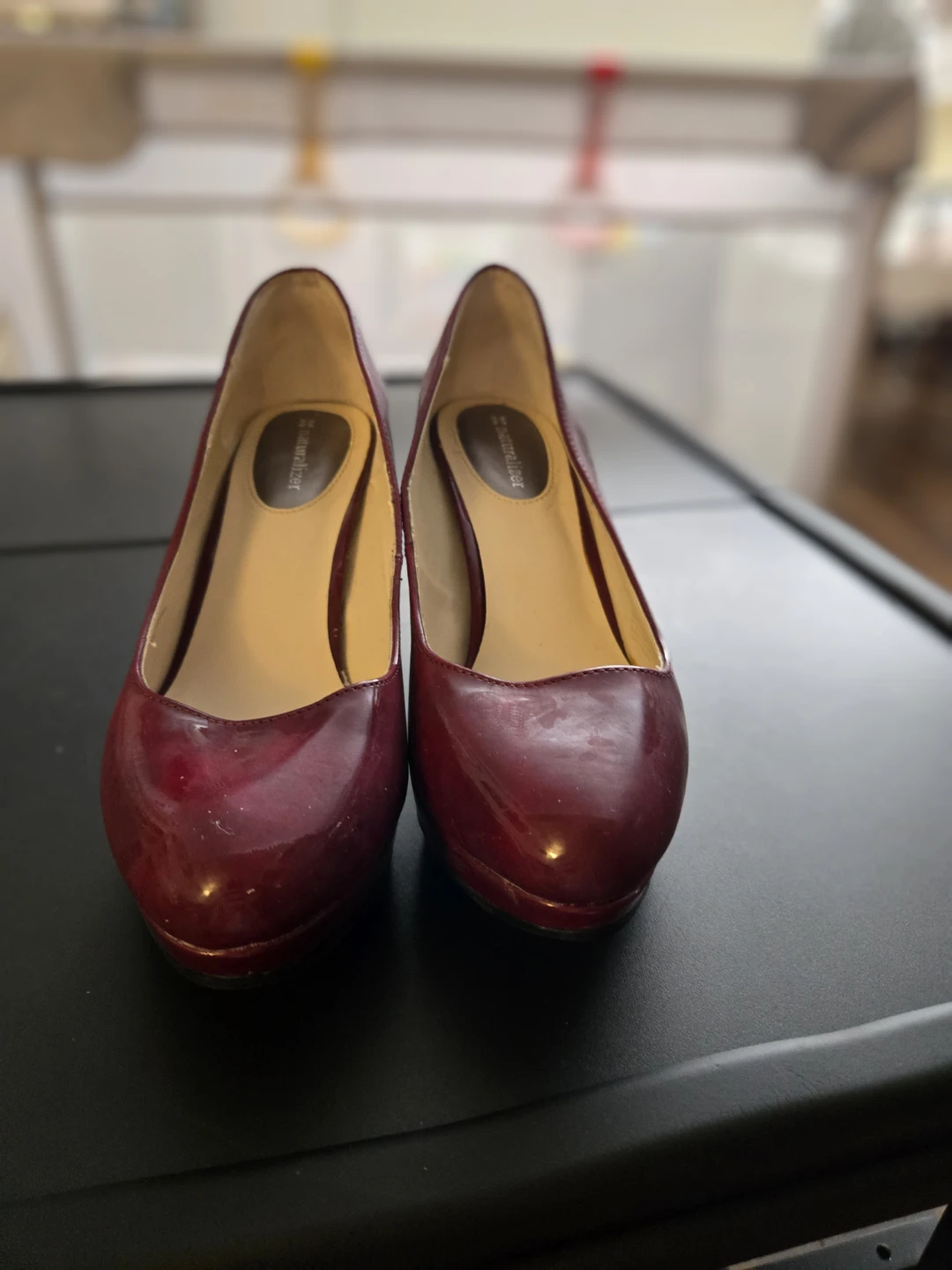 Naturalizer Red Patent Leather Heels - Size 9.5