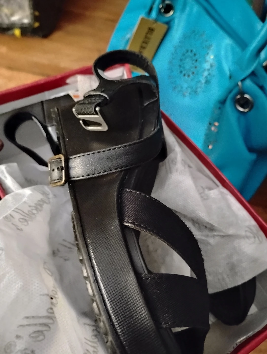 Blue Baoshi Black Sandals - Size 8 - photo 4