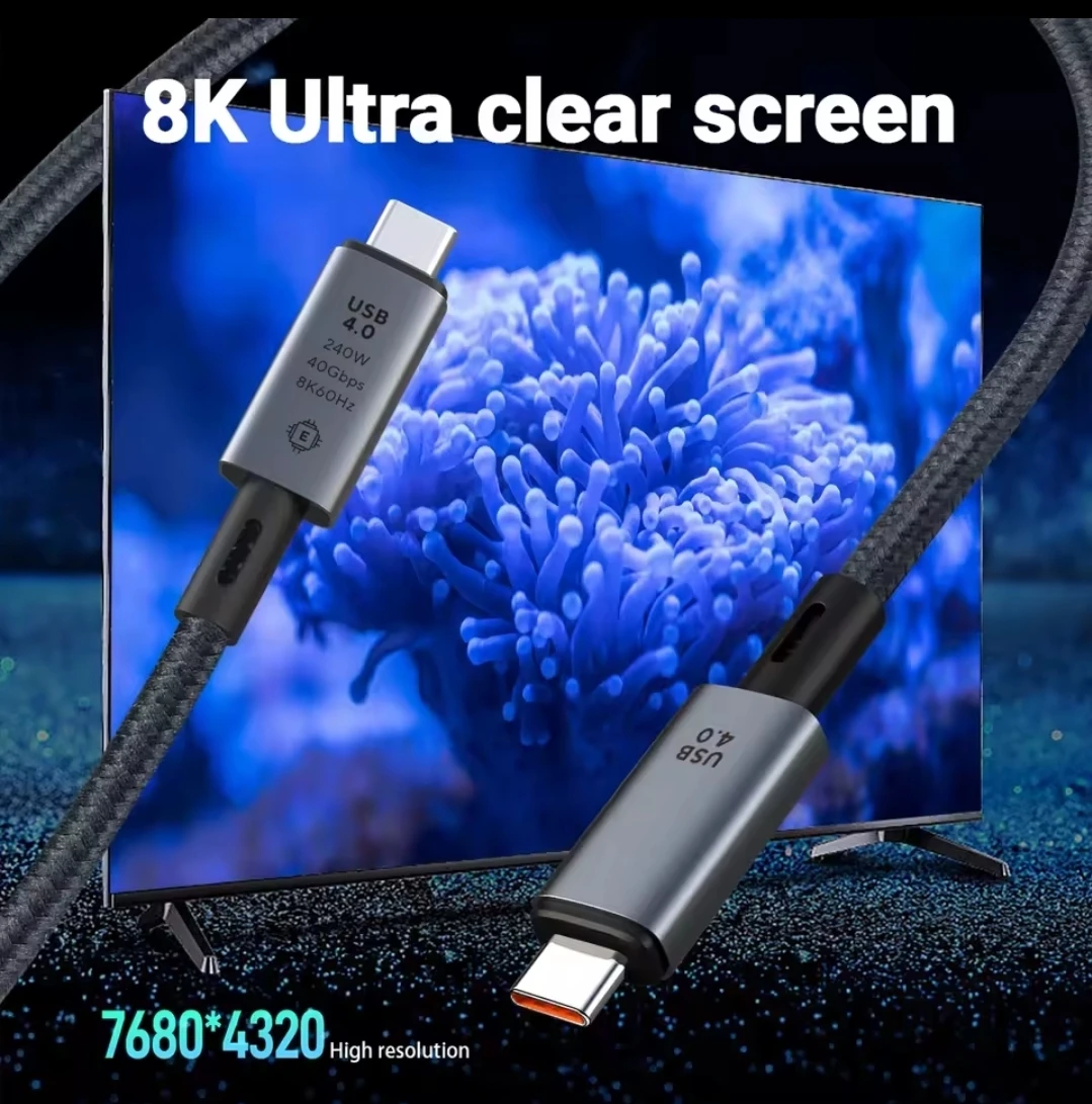 Thunderbolt 4 USB 4 Cable Fast Charging Data 240W 8K@60Hz 40Gbps - photo 3
