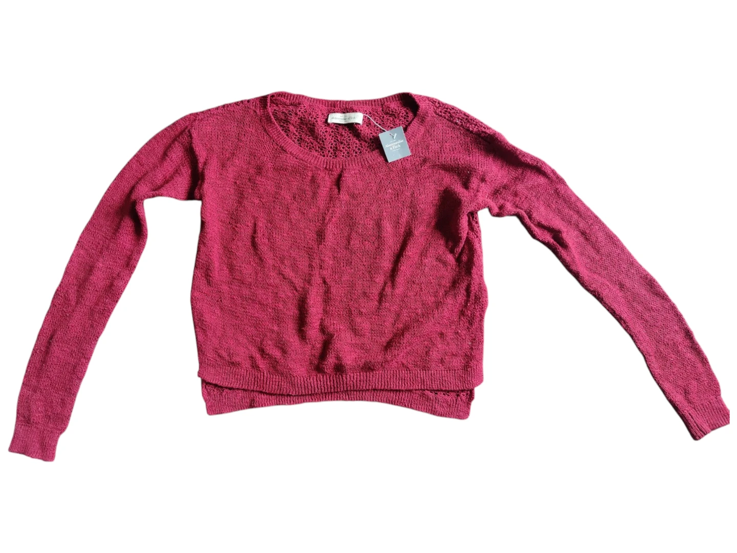 Abercrombie & Fitch Red Knit Sweater Long Sleeve Shirt Size XS
