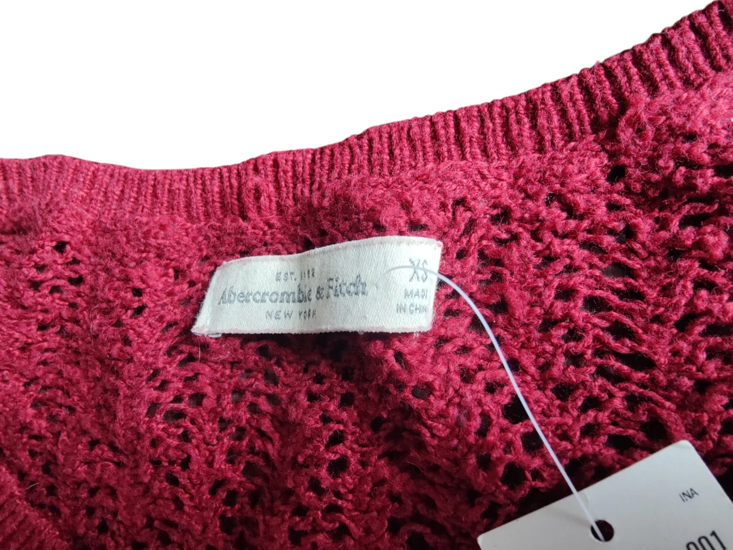 Abercrombie & Fitch Red Knit Sweater Long Sleeve Shirt Size XS - photo 3