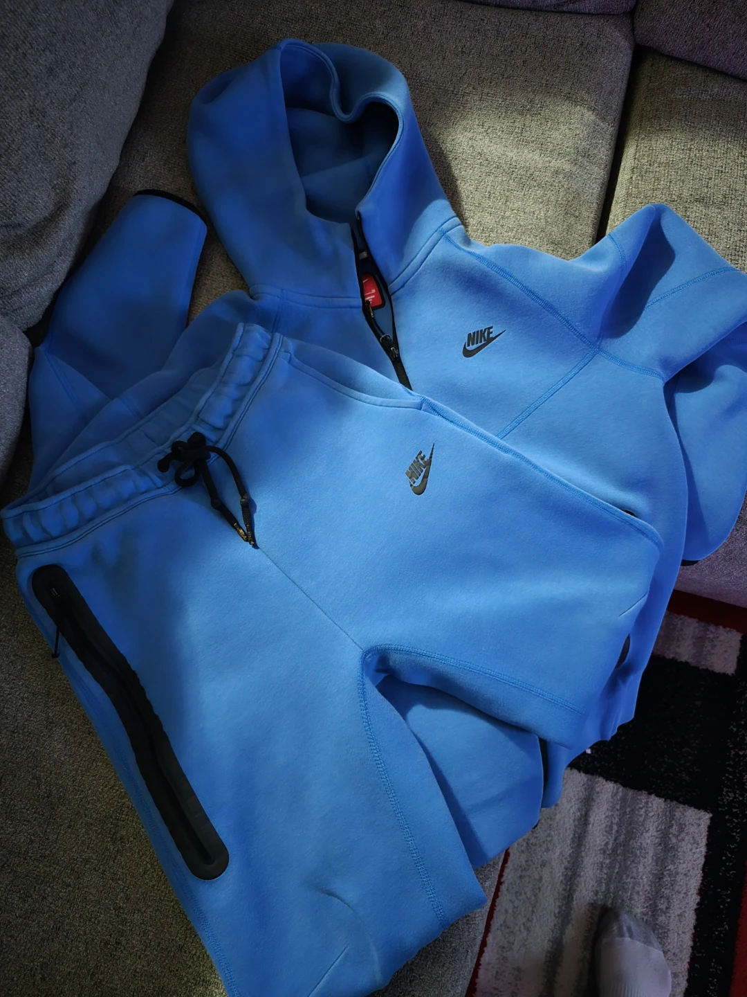 Nike Tech Fleece Hoodie & Pants Set - Size S - Blue - photo 2
