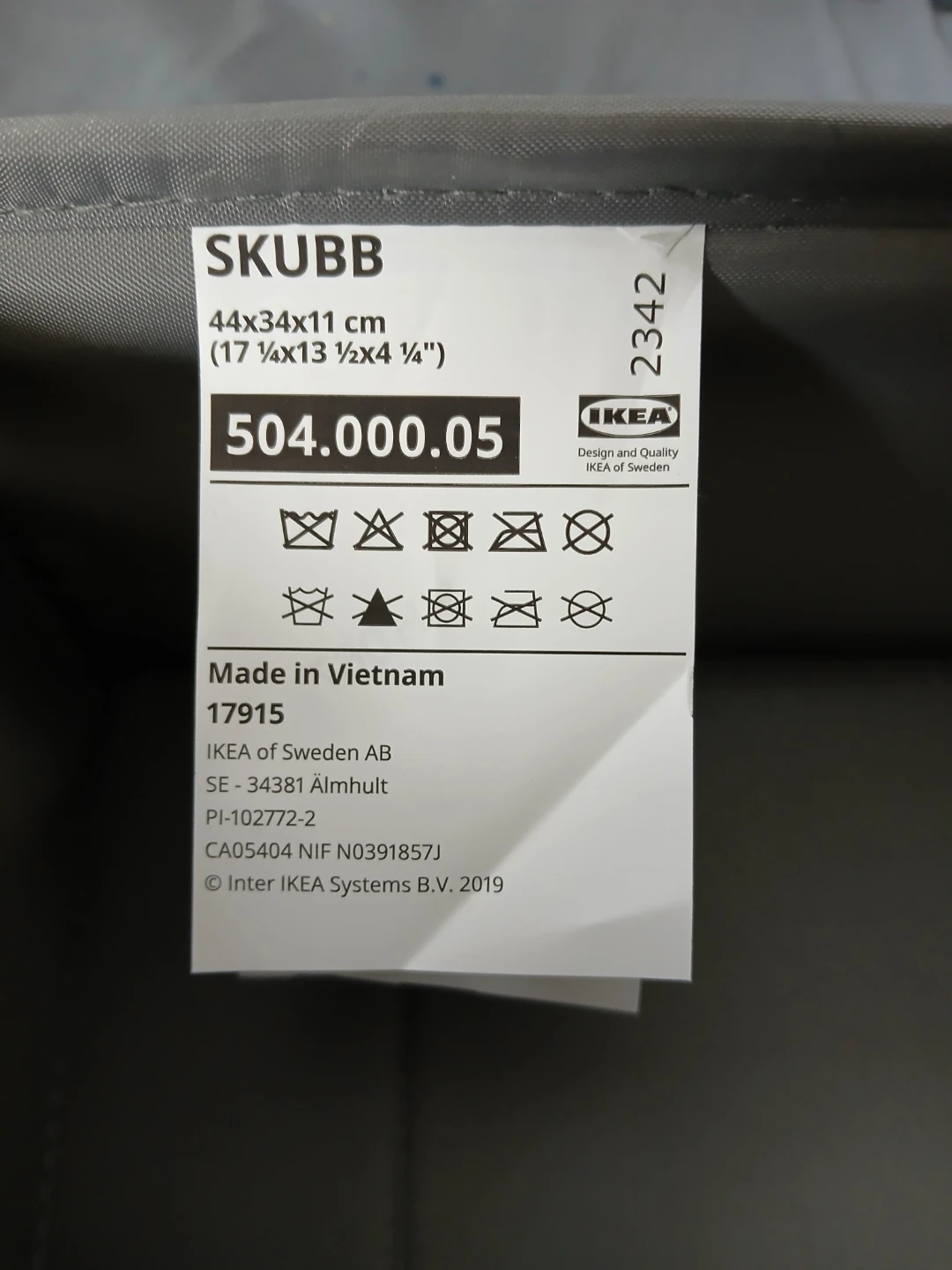 IKEA SKUBB Storage Box 44x34x11 cm Grey. Firm price. - photo 2