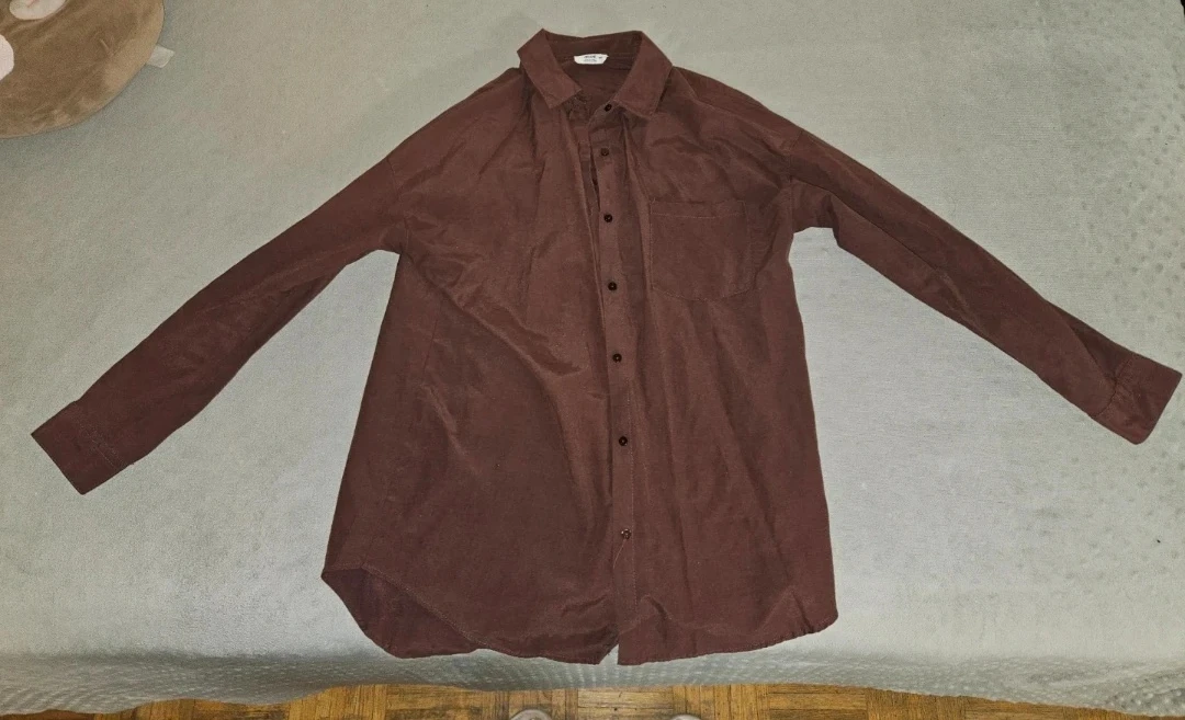 Brown Long Sleeve Button-Up Shirt