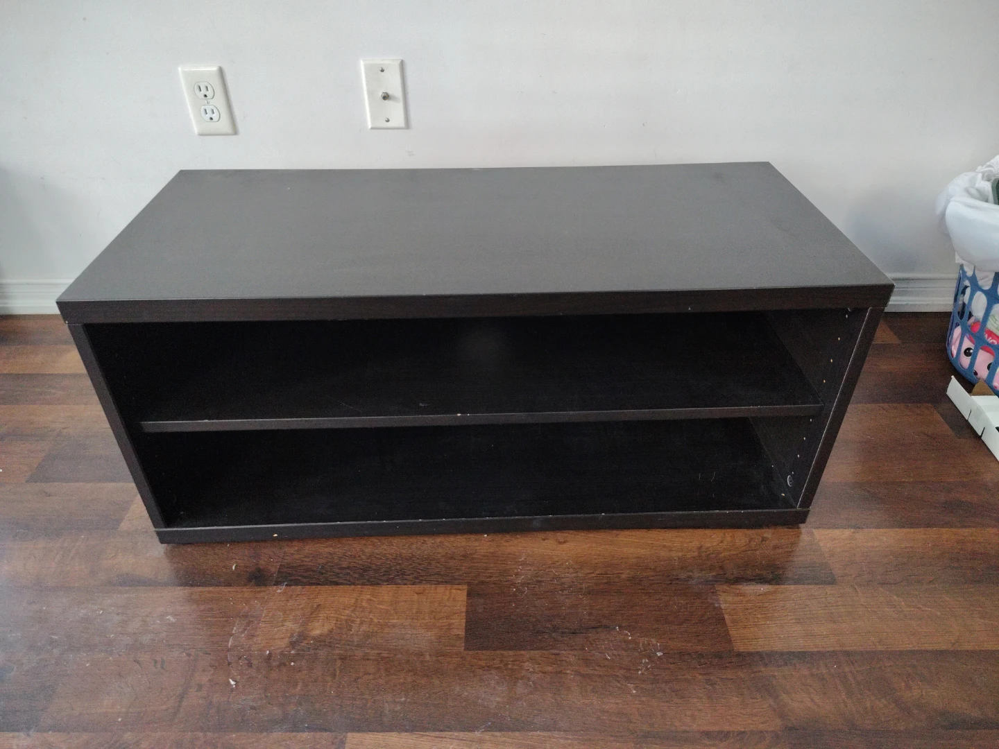 Black Two-Shelf Media Console