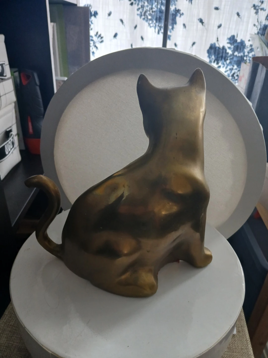 Vintage Traditional Brass Cat Sculpture, c. Mid 20th Century - photo 3