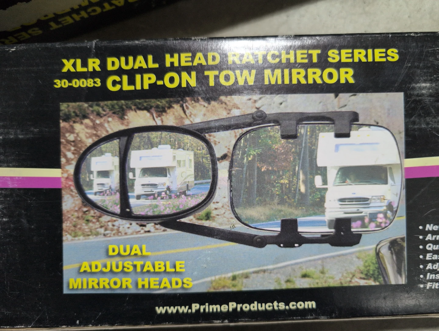 Prime Products 30-0083 XLR Dual Head Clip-On Tow Mirror - photo 2